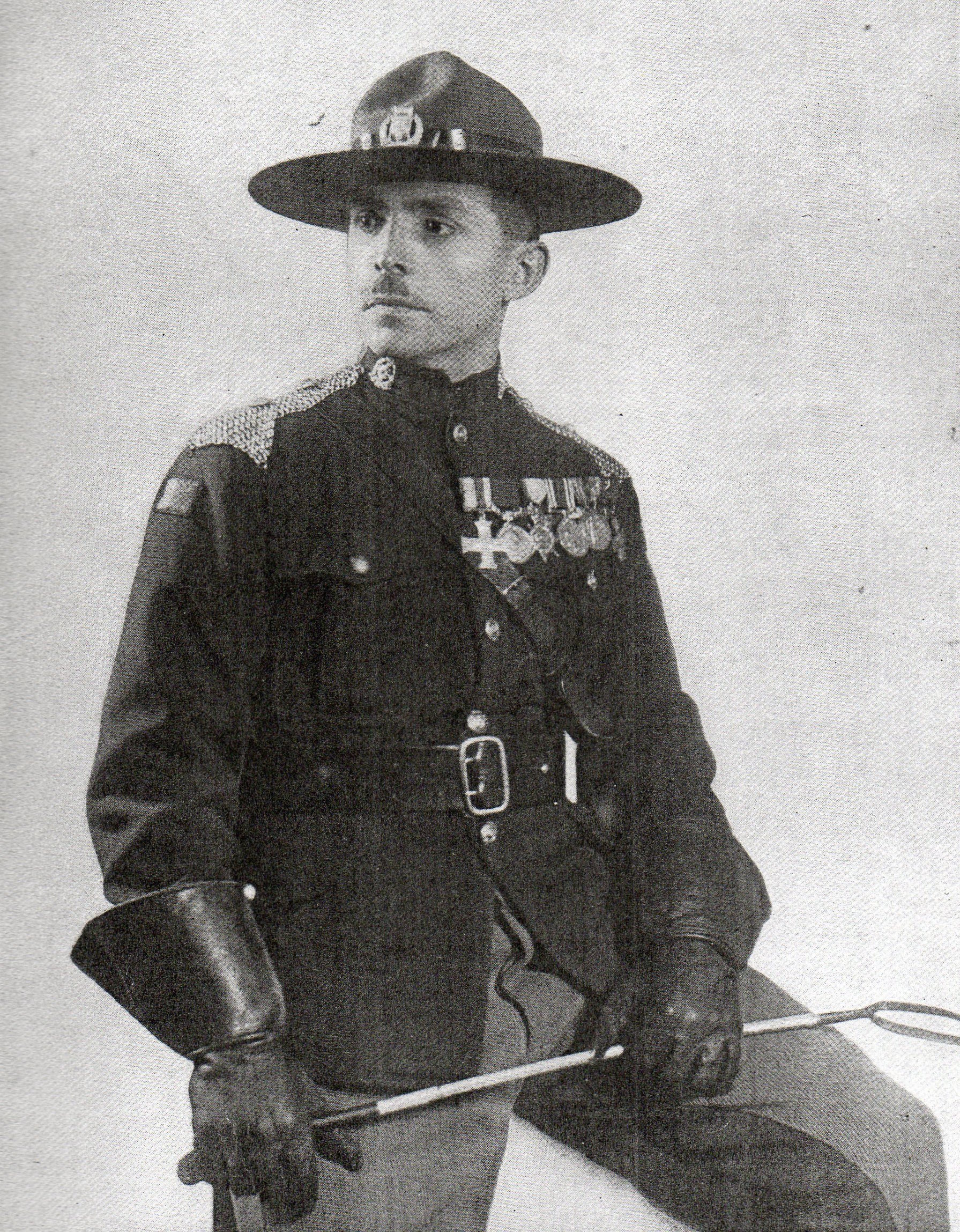 Lt Moyse MC DCM BEM, founder of the DCM League, wearing the uniform of the Legion of Frontiersmen