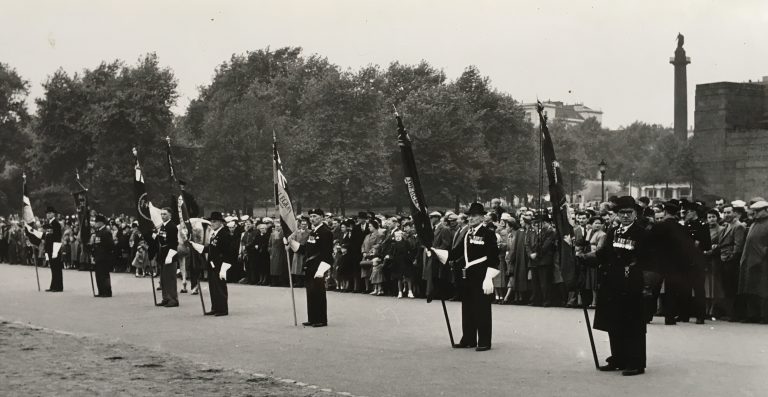 The League standards formed up on Horseguards in 1952